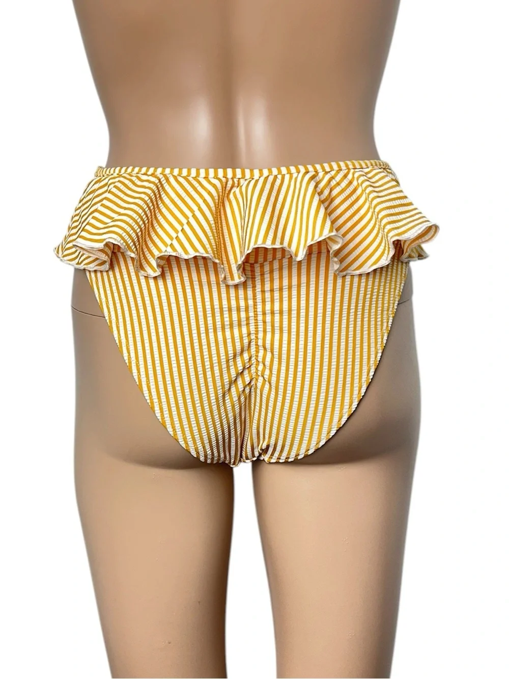New Montce Canary Stripe Tamarindo Ruffle High-Leg French Cut Bikini Bottom